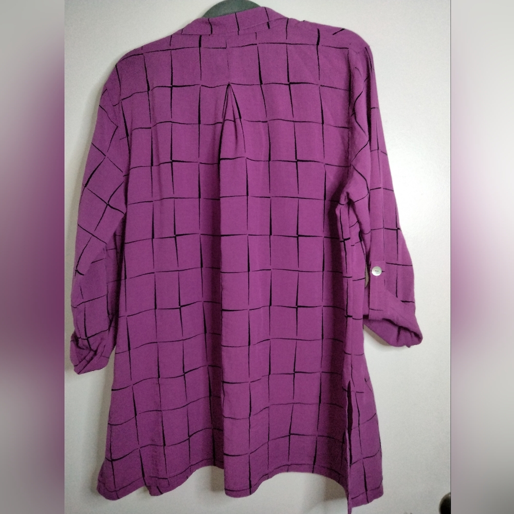 John Mark Magenta Checkered Button Down Shirt - image 8